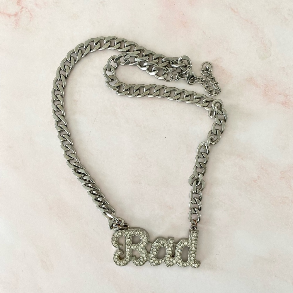 “Bad” Silver Chain Necklace